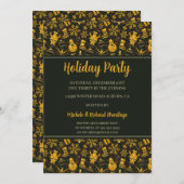 雪だるまと雪の結晶のホリデーパーティー招待状 招待状 (正面/裏面)