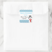 雪だるまと雪パーソナライズされた片 スクエアシール (バッグ)