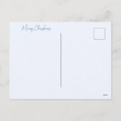 雪だるまと雪片。メリークリスマス シーズンポストカード (裏面)