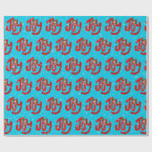 雪だるまと雪面の喜び ラッピングペーパー (フラット)