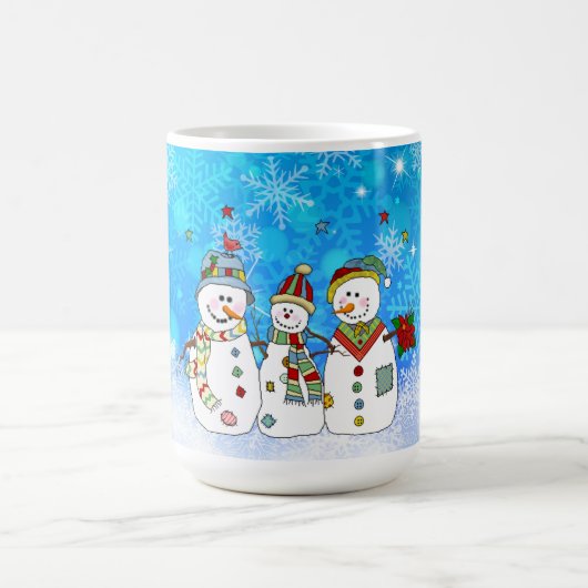 雪だるまと雪 コーヒーマグカップ (中央)