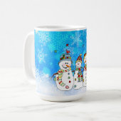 雪だるまと雪 コーヒーマグカップ (正面左)