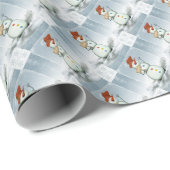 雪だるまと雪 ラッピングペーパー (ロールコーナー)