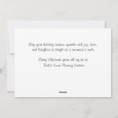 雪だるまと魅力的グリッター&ジンジャーブレッドアクセント シーズンカード (裏面)