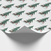 雪だるまと鹿の雪 ラッピングペーパー (角)