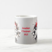 雪だるまとSanta Hat 3D Breakout コーヒーマグカップ (中央)