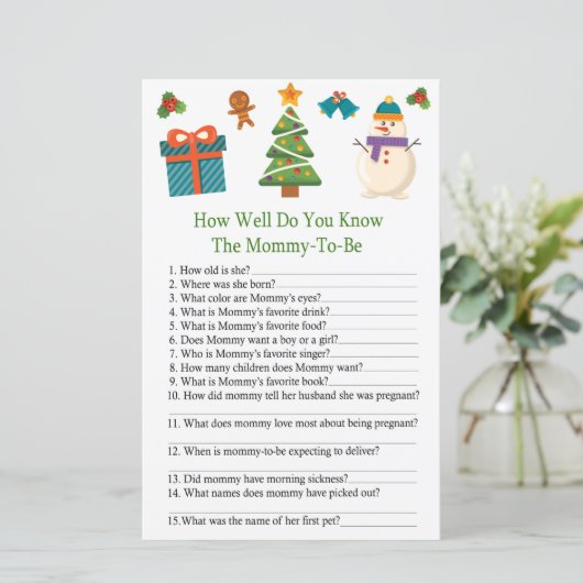 雪だるまどのようにベビーシャワーゲームを知っている (スタンド正面)