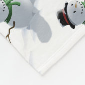 雪だるまに包まれて フリースブランケット (角)