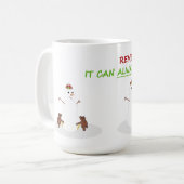 雪だるまのおもしろいなクリスマスのマグ マグカップ (正面左)