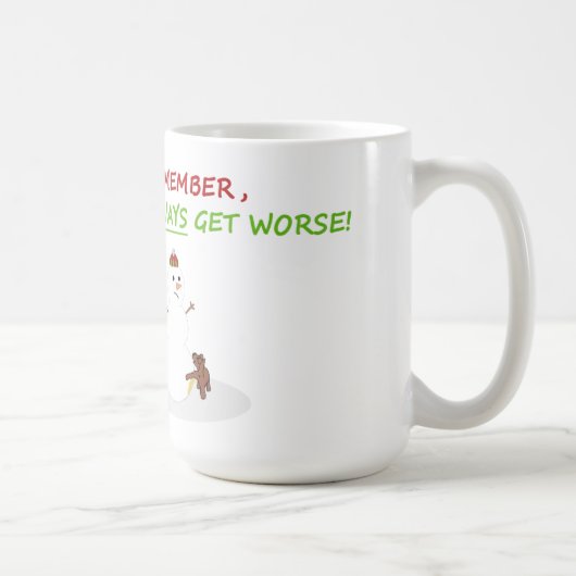 雪だるまのおもしろいなクリスマスのマグ マグカップ (右)