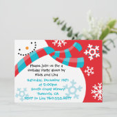 雪だるまのおもしろい-クリスマスの招待状 招待状 (スタンド正面)