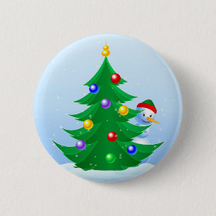 雪だるまのぞき 缶バッジ
