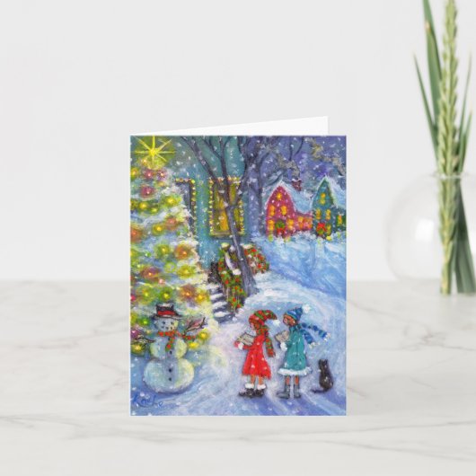 雪だるまのためのキャロル シーズンカード (正面)