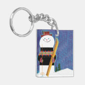 雪だるまのためのスキー キーホルダー (正面左)