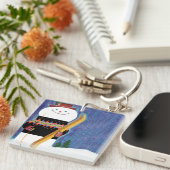 雪だるまのためのスキー キーホルダー (正面右)