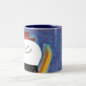 雪だるまのためのスキー ツートーンマグカップ (中央)
