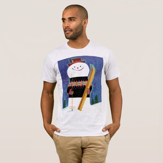 雪だるまのためのスキー Tシャツ (正面フル)