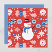 雪だるまのんびり 招待状 (正面/裏面)