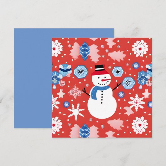 雪だるまのんびり 招待状 (正面/裏面)