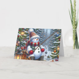 雪だるまのアイスフィッシング クリスマス