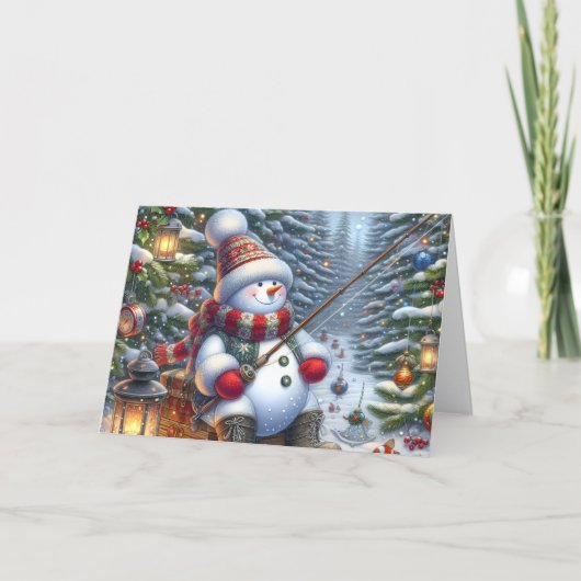 雪だるまのアイスフィッシング クリスマス (正面)
