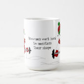 雪だるまのウエイトリフティング コーヒーマグカップ (中央)