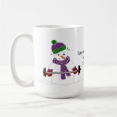雪だるまのウエイトリフティング コーヒーマグカップ (左)