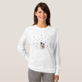 雪だるまのカップルのワイシャツ Tシャツ (正面フル)