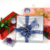 雪だるまのカップル ラウンドシール