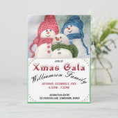 雪だるまのガラパーティー招待状 招待状 (スタンド正面)