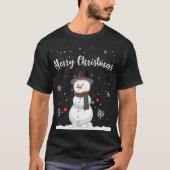 雪だるまのキットのTシャツ|のおもしろいなクリスマスのティー Tシャツ (正面)