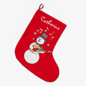 雪だるまのクリスマスのセレナーデ ラージクリスマスストッキング (正面 (吊り時))
