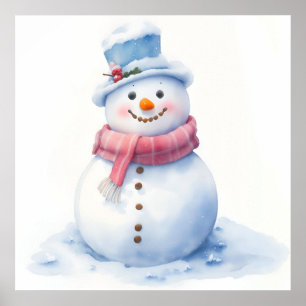 雪だるまのクリスマスのポスター ポスター
