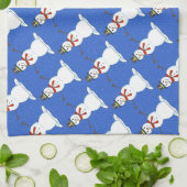 雪だるまのクリスマスの台所タオル キッチンタオル (折り畳み)