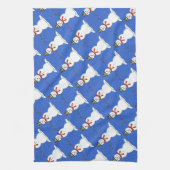 雪だるまのクリスマスの台所タオル キッチンタオル (縦)