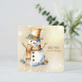 雪だるまのクリスマスの挨拶 シーズンカード (スタンド正面)