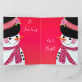 雪だるまのクリスマスカード サンキューカード (内部)