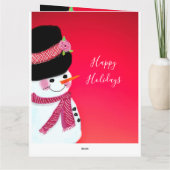 雪だるまのクリスマスカード サンキューカード (裏面)