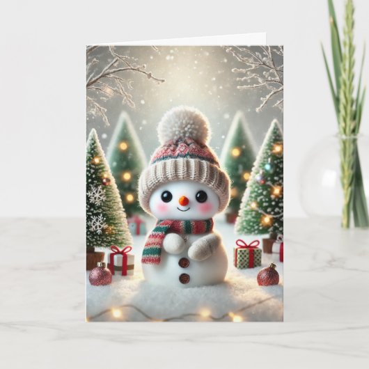 雪だるまのクリスマスカード シーズンカード (正面)