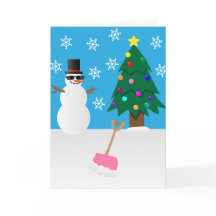雪だるまのクリスマスグリーティングカード、フロスティ
