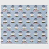 雪だるまのクリスマススノーグローブ ラッピングペーパー (フラット)