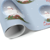 雪だるまのクリスマススノーグローブ ラッピングペーパー (ロールコーナー)