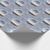 雪だるまのクリスマススノーグローブ ラッピングペーパー (角)