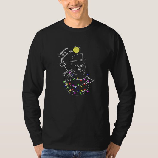 雪だるまのクリスマスツリー Tシャツ (正面)