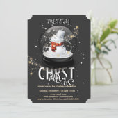 雪だるまのクリスマスパーティ 招待状 (スタンド正面)