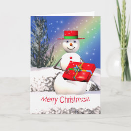 雪だるまのクリスマスプレゼント シーズンカード