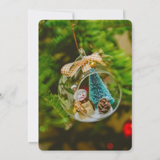 雪だるまのクリスマスボーブル シーズンカード (正面)