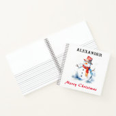 雪だるまのクリスマス絵 フェスティブ ホリデー キッズ ノートブック (内部)