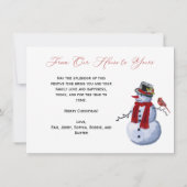 雪だるまのクリスマス シーズンカード (裏面)