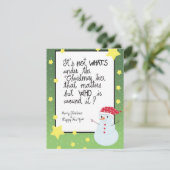 雪だるまのクリスマス フラット ホリデー カード (スタンド正面)